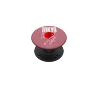 TOKYO GIAPPONE KANJI SAKURA CIRCOLO ROSSO FIORE DI CILIEGIO PopSockets PopGrip Adesivo