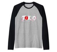 Tokyo Giappone Orizzontale ESTETICO Sakura CILIEGIO Sole Maglia con Maniche Raglan