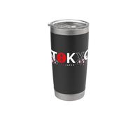 TOKYO GIAPPONE ORIZZONTALE SAKURA CILIEGIO FIORE ROSSO SOLE Bicchiere termico in acciaio inox doppia parete