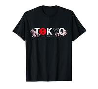 Tokyo Giappone Orizzontale Sakura CILIEGIO Fiore Rosso Sole Maglietta