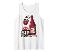 Tokyo Giappone Sip Happens Sake Love Friends Good Times Retro Canotta