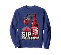 Tokyo Giappone Sip Happens Sake Love Friends Good Times Retro Felpa