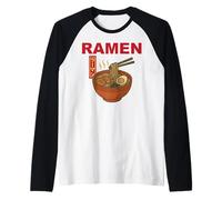 Tokyo Japan - Ciotola per Ramen e Cibo Artigianale in Stile retrò Maglia con Maniche Raglan