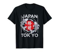 Tokyo Japan Koi Fish t-Shirt Giapponese Sun Wave Graphic Maglietta
