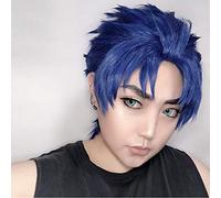 Tokyo Jojo's Bizarre Adventure Mens Jonathan Joestar Parrucca cosplay Jonathan Joestar Stile blu Costume Gioco di ruolo Parrucche Pelucas PL-246