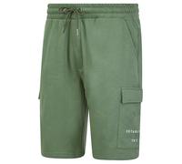 Tokyo Laundry Pantaloncini cargo da uomo "Lewes" multitasche in pile spazzolato, Sea Spray Verde, XL