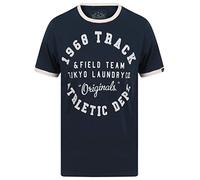 Tokyo Laundry T-shirt da uomo Shoshone girocollo con grafica applique in Iris Navy - M, Shoshone - Blu Navy