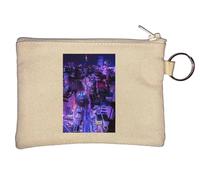 Tokyo Midnight Neon Street Vaporwave Style portachiavi portamonete beige
