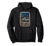 Tokyo Night Rail Giappone Vintage City Train Anime Souvenir Felpa con Cappuccio