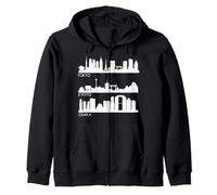 Tokyo Osaka Kyoto, Skyline delle Città del Giappone Felpa con Cappuccio