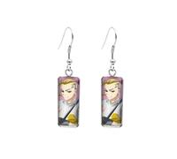 Tokyo Revengers Anime Personaggi Rettangolo Vetro Cabochon Gioielli Fatti a Mano Pesce Hook Orecchini Pendenti