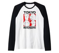 Tokyo Revengers Character Grid Anime Maglia con Maniche Raglan
