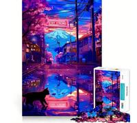 Tokyo Serenity Tranquility Teenagers Puzzle 1000 Piece Jigsaw Puzzle Memory Gain Light Relax Design Assembly Wall Art Decor 38x52cm