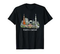 Tokyo Skyline Giappone Monte Fuji Luoghi di Interesse Skytree Souvenir Maglietta