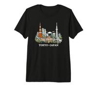 Tokyo Skyline Giappone Monte Fuji Luoghi di Interesse Skytree Souvenir Maglietta Premium