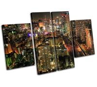 Tokyo skyline Japan Night Cityscape Canvas Art Picture Print Decorative Photo