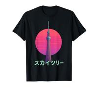 Tokyo Skytree Paese Paese Tramonto Viaggio Opera d'Arte Maglietta