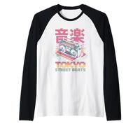 Tokyo Street batte la Cultura Pop estetica Giapponese Maglia con Maniche Raglan