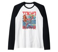 Tokyo Tiger Fantasy Dragon Battle Clash Stile Anime giapponese Maglia con Maniche Raglan