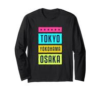 Tokyo Yokohama Osaka Japan Novelty Graphic Cool Designs Maglia a Manica