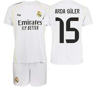 TokyRu Sports Real Madrid Set Maglia e Pantaloni - Replica ufficiale 1ª Equipaggiamento- ARDA GÜLER Nº15- Bambino Taglia 6