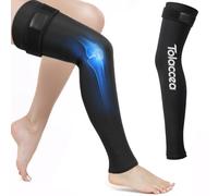 Tolaccea Impacco Ghiaccio per Gamba Intera con Copertura 360° - Fascia con Gel Riutilizzabile per Sollievo dal Dolore e Recupero Muscolare - per Piede, Polpaccio, Coscia, Ginocchio e Tibia(XL)