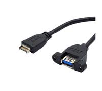 Tolaily Cavo Estensione a Vite per Pannello USB 3.2 Gen2 10 Gbit/S 20 Pin Tipo E a Connettore USB 3.2 Tipo A 60 cm