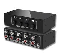Tolaily Interruttore audio stereo bidirezionale 3,5 mm ausiliario + L/R 4 ingressi 1 uscita selettore audio analogico