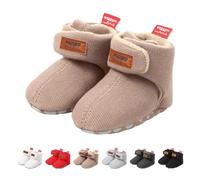 Tolaler Stivaletti Neonato Invernali Fodera Addensata in Cotone Stivaletti Caldi per Bambini Cinghie Regolabili con Suola Morbida Antiscivolo Scarpe Neonata 0-18 Mesi