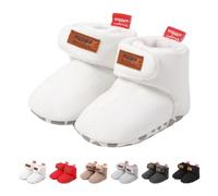 Tolaler Stivaletti Neonato Invernali Fodera Addensata in Cotone Stivaletti Caldi per Bambini Cinghie Regolabili con Suola Morbida Antiscivolo Scarpe Neonata 0-18 Mesi