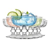 TOLASTO Set di 6 bicchieri da cocktail vintage coupé da 320 ml, bicchieri da margarita retrò, bicchieri trasparenti per Martini, Daiquiri, gelato, sundae, feste e uso bar
