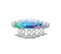 TOLASTO Set di 6 bicchieri da Martini da 320 ml, bicchieri da cocktail a coste con gambo, bicchieri vintage per espresso Martini, Margarita, Champagne e dessert, lavabili in lavastoviglie