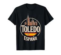 Toledo España City Travel Spagna Design Iconico Maglietta