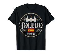 Toledo España City Travel Spagna Design Iconico Maglietta