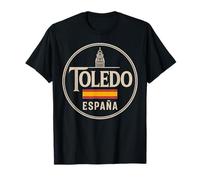Toledo España City Travel Spagna Design Iconico Maglietta