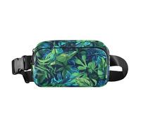 Toledo - Marsupio a tracolla alla moda in due colori, per donne e uomini, multiuso, con tracolla regolabile, per viaggi, corsa, escursionismo, Blu Toledo e Verde Borneo Doppio Colore, 1 size