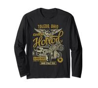 Toledo OH Hotrod, Design Vintage per Auto e Moto Maglia a Manica
