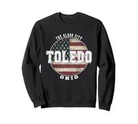 Toledo Ohio, Vintage Bandiera Americana Felpa