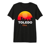 Toledo Ohio Vintage Sunset Retro City State USA Maglietta Premium