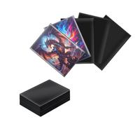 Tolesum 100 Bustine Carte, 66 * 91mm Bustine Protettive Card Sleeves Magic, Sleeves Pokemon Compatible con Carte Da Collezione,Magic The Gathering-Nero