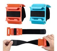 Tolesum 2 Pack Braccialetti per Swtich 2 Just Dance 2025,2 in 1 Elastico Cinturino da Polso Wristband per Nintendo Switch 2,polsino elastico regolabile con slot per JoyCon Controllers(Rosso e Blu)