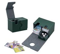 Tolesum Doppio Deck Box Porta Mazzo per MTG, Capacità di 200+ New Carte Senza Maniche con 2 Piastra & 1 Dice Tray, Magnetic Flip Deck Box per Scatola di Carte di Collezione Magic Commander TCG -Verde