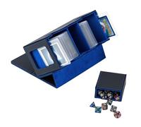 Tolesum MTG Deck Box con scomparto e finestre di visualizzazione laterali, 3 in 1 Magnetic Card Box per contenere 200+ TCG Carte da Collezione, Blu e Nero