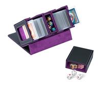 Tolesum MTG Deck Box con scomparto interno, 2 finestre di visualizzazione laterale, 3 in 1 Magnetic Card Box Contenere a 200+ Carte per Ordinare TCG Carte da Collezione, Nero Viola