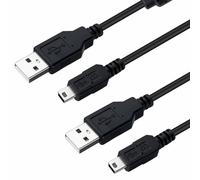 Tolesum PS3 Cavo di ricarica (3 m, 2 pcs) tipo A maschio a mini cavo di ricarica USB compatibile con Sony PS3 / PS3 Slim/Dualshock 3 Controller, Hero 3+, fotocamera digitale, dashcam, lettore MP3