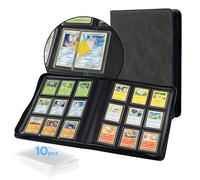 Tolesum Raccoglitore Toploader,Album 9 tasche con 216 scomparti per Carte da Collezionabili con 10 Toploader, Libro Porta Carte per Carte Toploader 3"x4", Magic, YuGi Oh, MTG