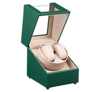 Tolesum Scatole di carica per orologio per 2 orologi automatici doppio orologio, vetrina in pelle acrilica, rotazione silenziosa, 2 modalità di rotazione, USB Type-C, PU scatola di presentazione