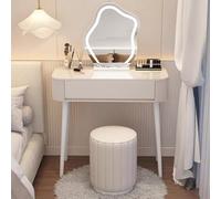 Toletta da Trucco con Specchio,Tavolo da Toeletta con Luci,con 1 Cassetti,Seduta Comoda Imbottita,3 Colori e Luminosità Regolabile,Set da Toeletta Illuminato,Set da Scrittura Multifunzionale(61x40x76c