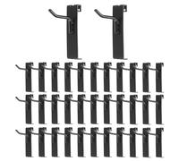 TOLIDA 35 ganci robusti per griglia da parete in metallo resistente all'usura, per pannello a griglia, ganci a fessura, colore nero, 5 cm
