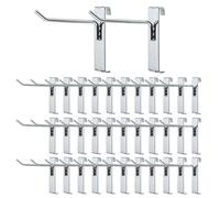TOLIDA 35 ganci robusti per griglia da parete in metallo resistente all'usura, per pannello a griglia, ganci a fessura, colore argento, 10 cm